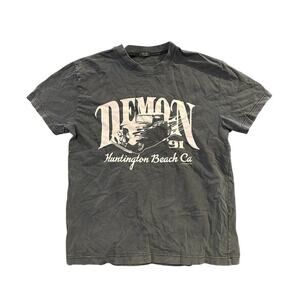 Vintage Brandy Melville John Galt Demon '91 Hot Rod Huntington Beach Tee Size 15